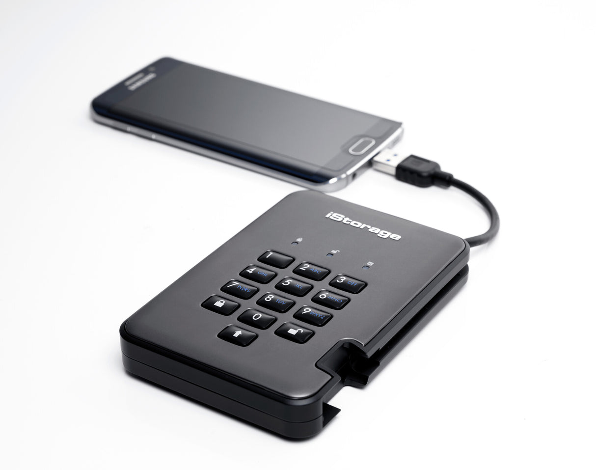 iStorage diskAshur PRO2 diskAshur PRO² SSD 2TB | Secure Portable Solid State Drive |FIPS 140-2 Level 2, NCSC CPA, NLNCSA BSPA & NATO Restricted | AES-XTS 256-bit Hardware Encryption | PIN protected | OS & Platform Independent |GDPR, TAA Compliant|Brute fo