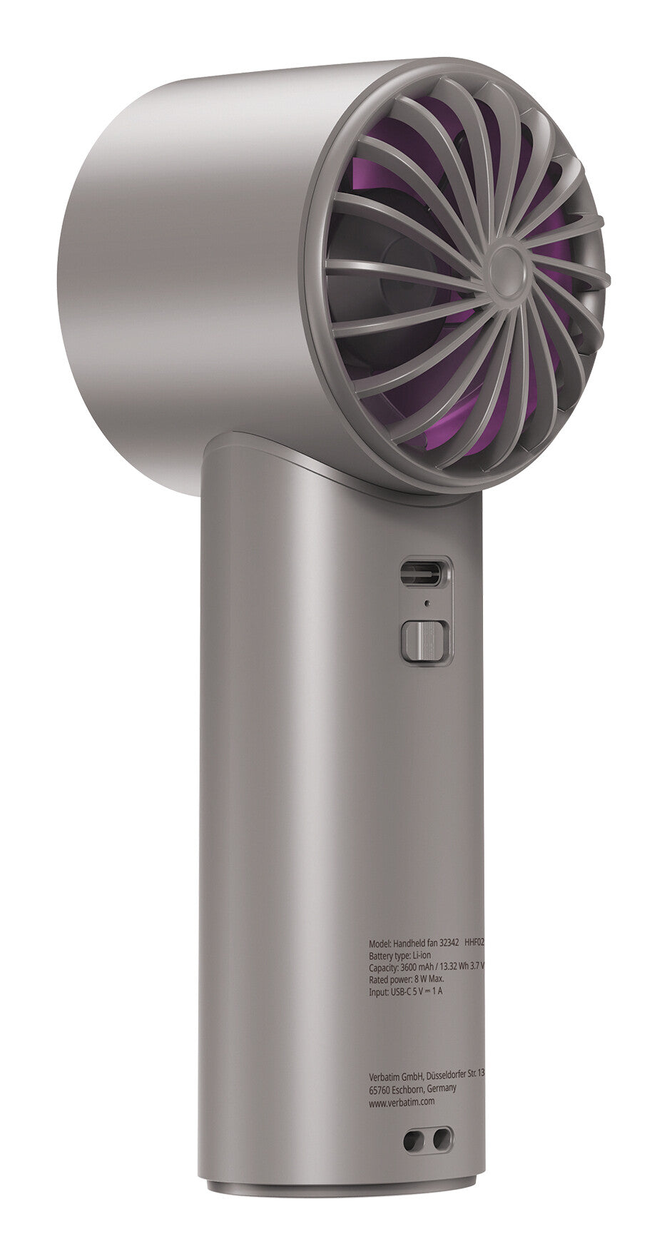 Verbatim Cool’n’Go IceTouch Handheld Fan Grey/Purple