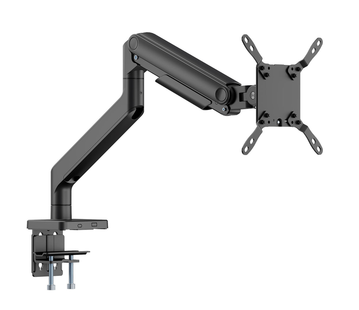 Manhattan Desk Mount for TV & Monitors (Full Motion Spring),For screens 13" to 42",C-Clamp or Grommet Assembly,VESA compatability:all between 75x75mm and 200x200mm -check the dimensions of the four mounting holes on back of screen to ensure it fits,Max 20