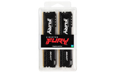 Kingston FURY Beast Mémoire système DIMM DDR4 16 Go (2 x 8 Go) 3 600 MHz Noir Dissipateur thermique