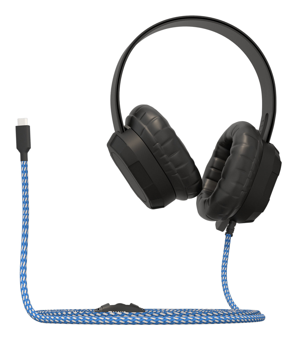 MAXCases Extreme Headset w/braided cable, inline volume control and built-in microphone w/USB-C connector (Black)