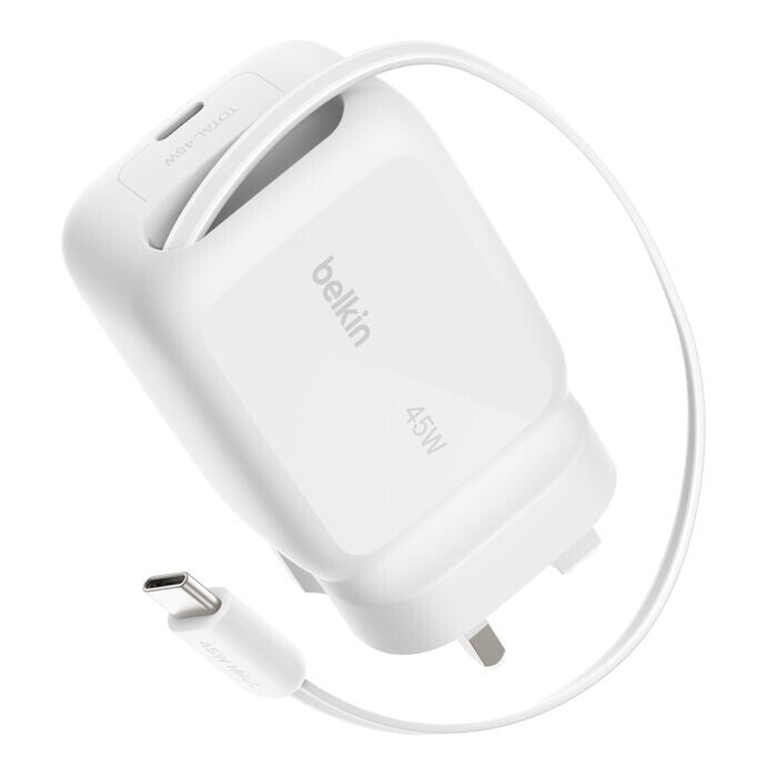 Belkin Retractable GaN Wall Charger 45W