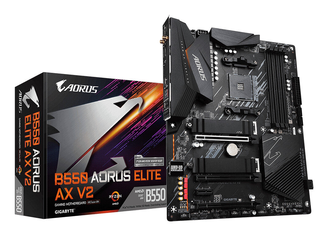 Placa base Gigabyte B550 AORUS ELITE AX V2 AMD Socket AM4 ATX HDMI/DIsplayPort WiFi 6 M.2 RGB USB 3.2 Tipo-C