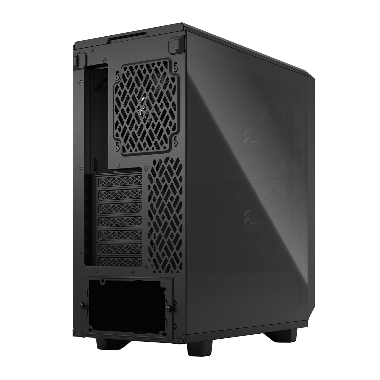 Fractal Design Meshify 2 Compact (Black TG) Estuche para juegos con ventana de vidrio tintado claro, ATX, frente de malla angular, 3 ventiladores, filtro frontal desmontable, USB-C