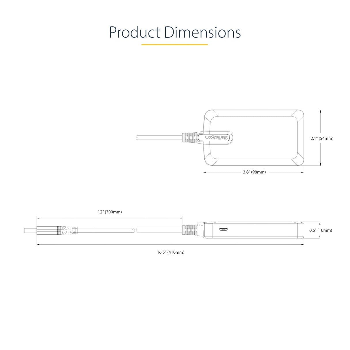 StarTech.com 3-Port USB Hub with Ethernet - 3x USB-A Ports - Gigabit Ethernet (RJ-45) - USB 3.0 5Gbps - Bus-Powered - 1ft/30cm Long Cable - Portable Laptop USB Hub Adapter w/ GbE