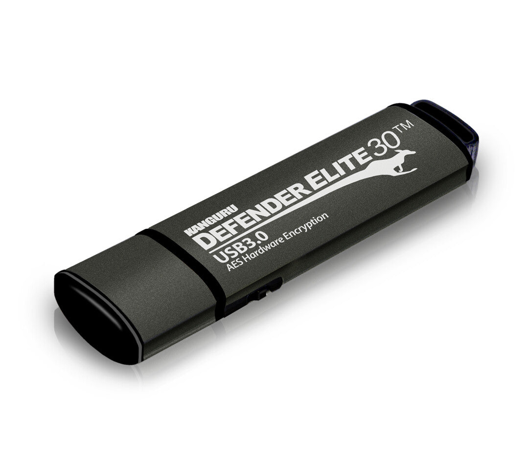 iStorage Kanguru Defender Elite30™ USB 3.0 512GB| Secure Flash Drive | FIPS 197 Certified, 256-bit AES hardware encryption (XTS Mode) | TAA Compliant|
