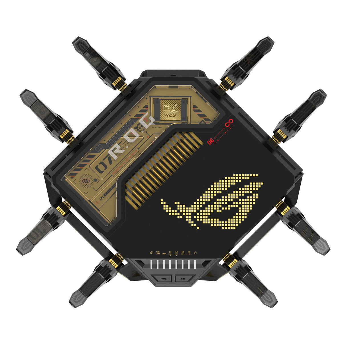 ASUS ROG Rapture GT-BE98 wireless router 10 Gigabit Ethernet Quad-band (2.4 GHz / 5 GHz-1 / 5 GHz-2 / 6 GHz) Black