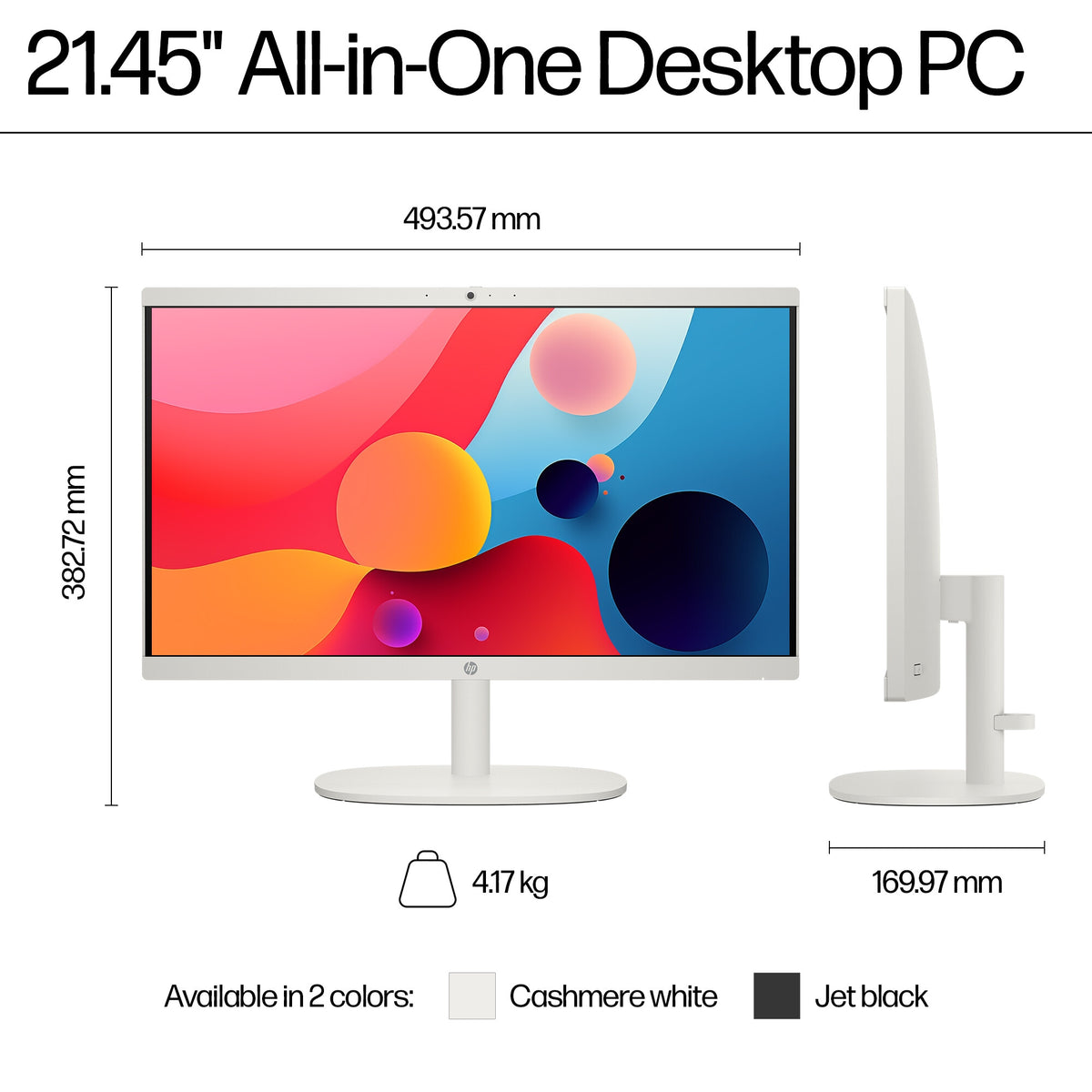 HP 22 -dg0007na Intel® Celeron® N100 54.5 cm (21.4") 1920 x 1080 pixels All-in-One PC 8 GB DDR5-SDRAM 128 GB Flash Windows 11 Home in S mode Wi-Fi 6 (802.11ax) White