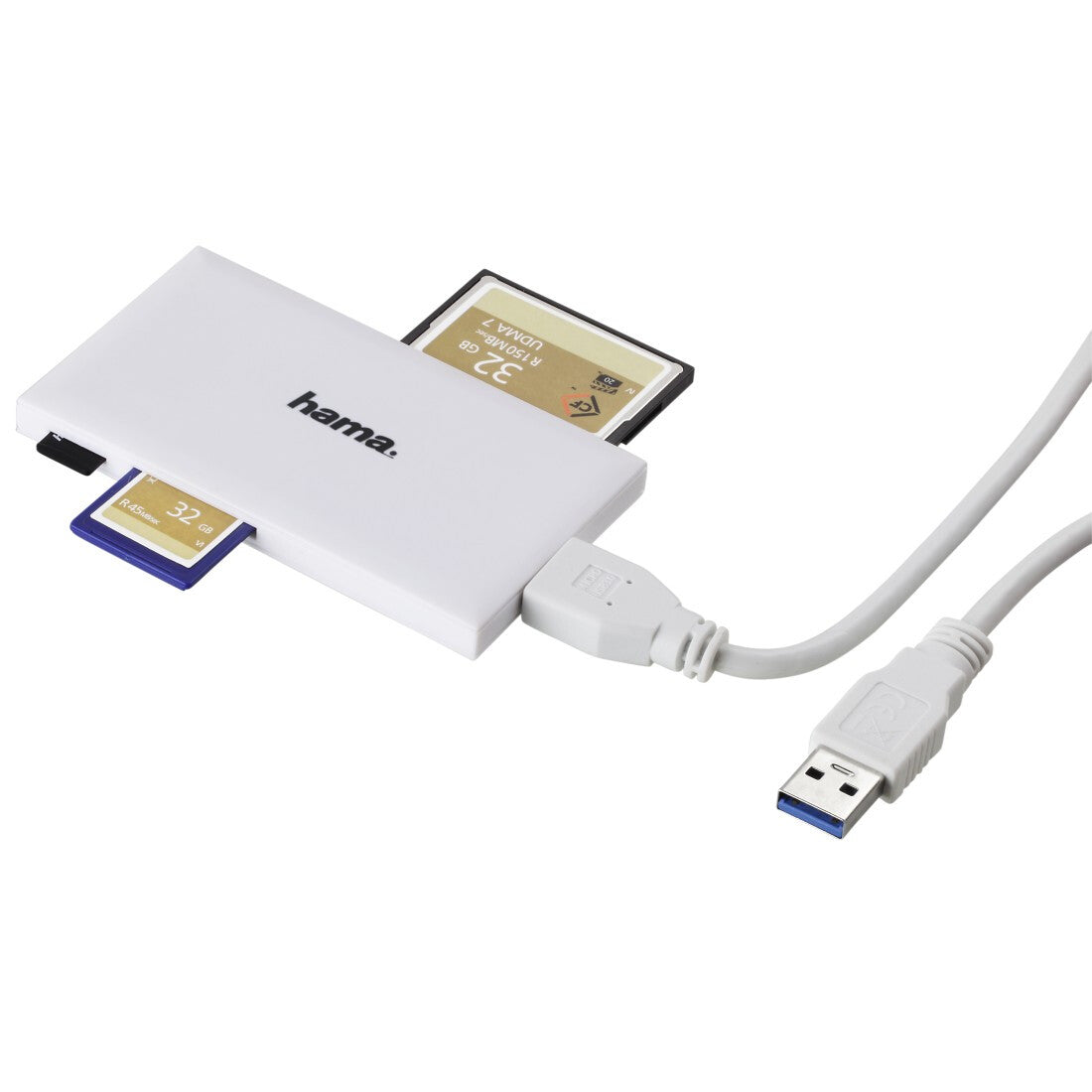 Hama USB 3.0 Multi-Card Reader, SD/microSD/CF/MS, white