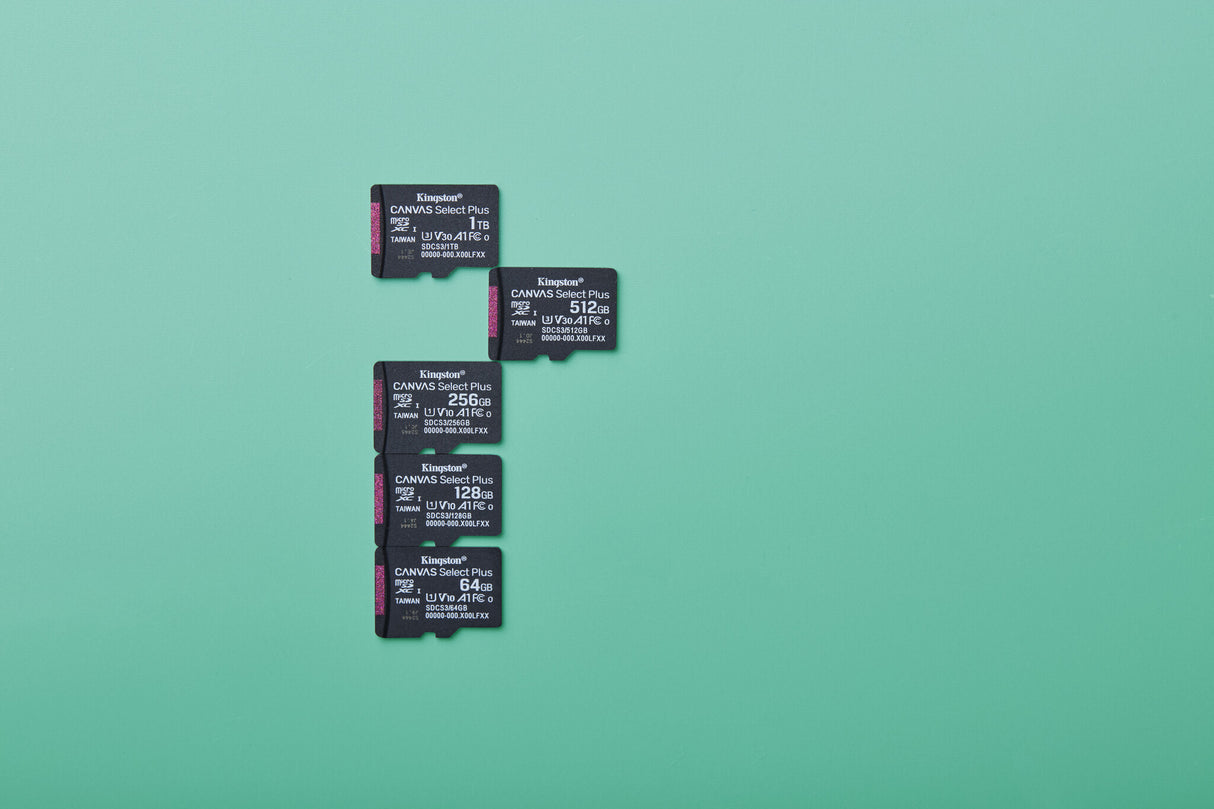 Kingston Technology 64GB microSDXC Canvas Select Plus Gen3 100MB/s A1 Card + Adapter