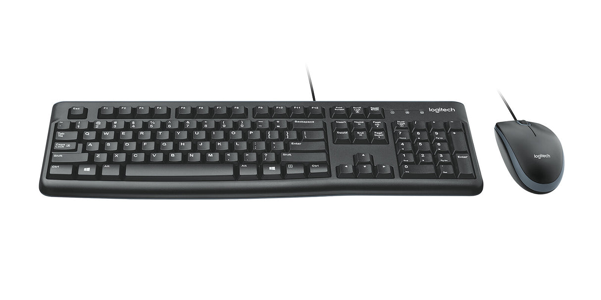 Kit clavier et souris filaire Logitech MK120, USB, profil bas