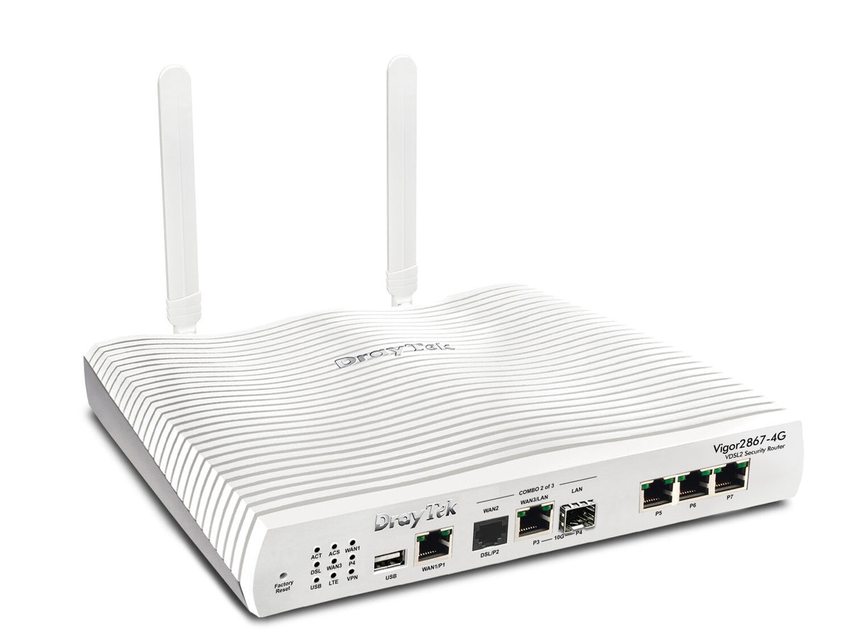 DrayTek Vigor 2867-5G Multi-Gigabit Multi-WAN VDSL & FTTP Firewall VPN Router with integrated 5G/4G Modem