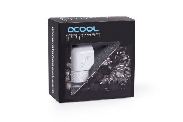 Alphacool Eiszapfen L-connector rotatable G1/4 outer thread to G1/4 inner thread - white