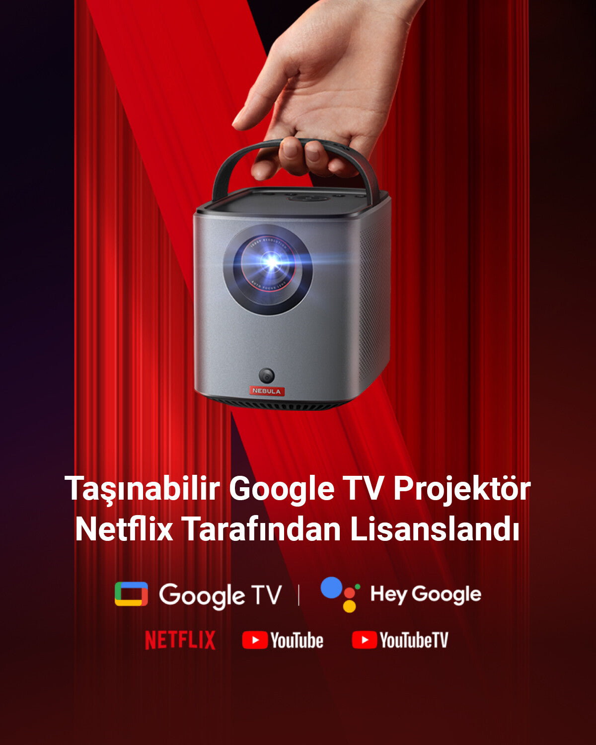 Anker Nebula Mars 3 Air Akıllı Taşınabilir Wifi Kablosuz Projeksiyon Cihazı data projector Projector module 400 ANSI lumens LCD 1080p (1920x1080) Black