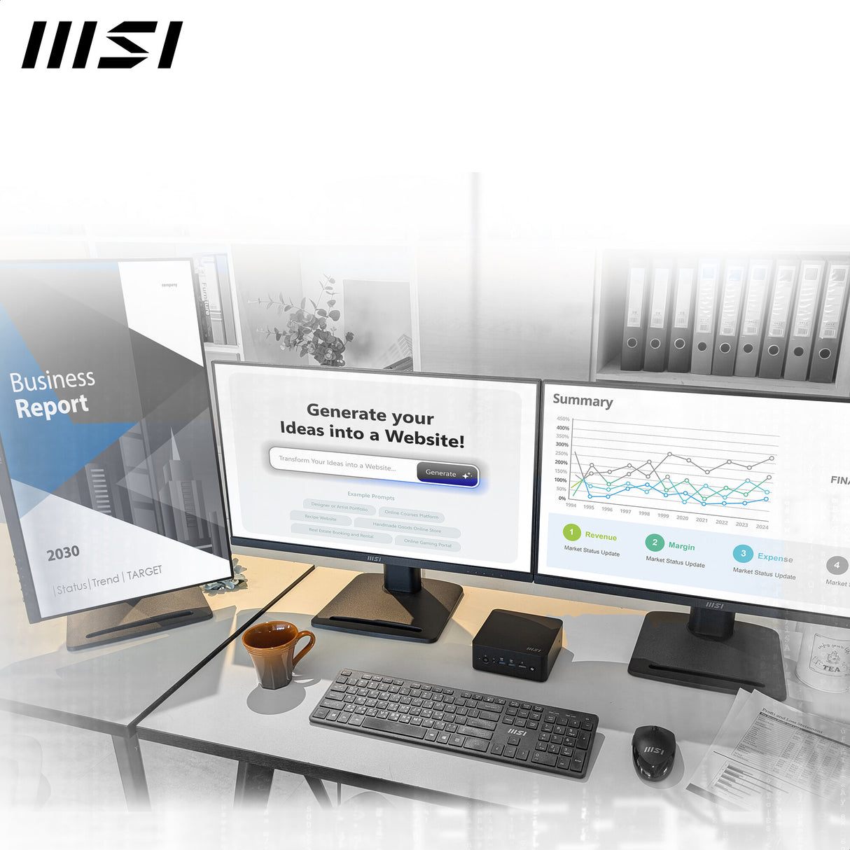 MSI Cubi NUC AI+ 2MG Intel Core Ultra 7 258V, Desktop PC, NUC, SFF, Mini Computer, HTPC, (32GB RAM, 1TB Storage, Windows 11 PRO NextGen Premium), Intel Arc Graphics/Embedded DDR5/Dual ThunderBolt 4/HDMI/Dual LAN/WiFi 6E/BT 5.3/VESA