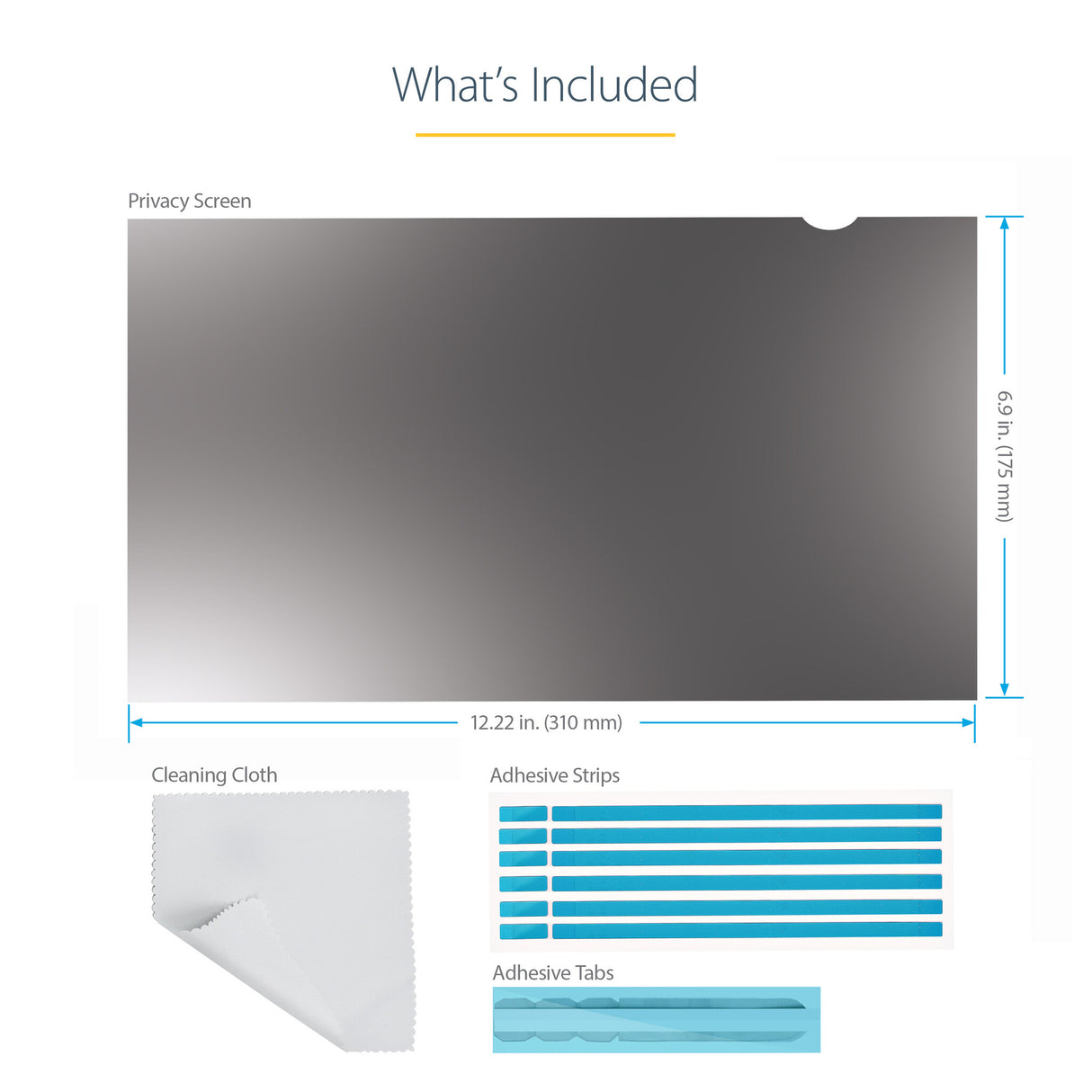 StarTech.com 14in Laptop Privacy Screen - Anti-Glare Privacy Filter for Widescreen (16:9) Displays - Laptop Monitor Screen Protector with 51% Blue Light Reduction - Reversible Matte/Glossy Sides
