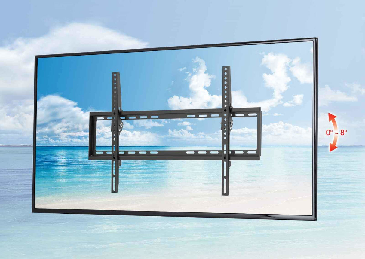 Manhattan Wall Mount for TV & Monitors (Tiltable), For screens 37" to 65", VESA compatability: all between 200x200mm and 600x400mm - check the dimensions of the four mounting holes on back of screen to ensure it fits, Max 35kg, Black, Bracket
