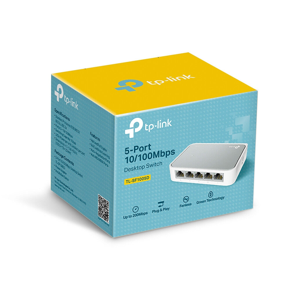 TP-LINK (TL-SF1005D V16) Switch de bureau non géré 5 ports 10/100 Mbps, boîtier en plastique