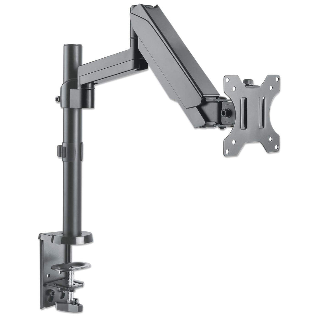 Manhattan Desk Mount for TV & Monitors (Full Motion Gas Spring), For screens 13" to 27", Clamp or Grommet Assembly, VESA compatability: 75x75mm and 100x100mm - check the dimensions of the four mounting holes on back of screen to ensure it fits, Max 8kg, B