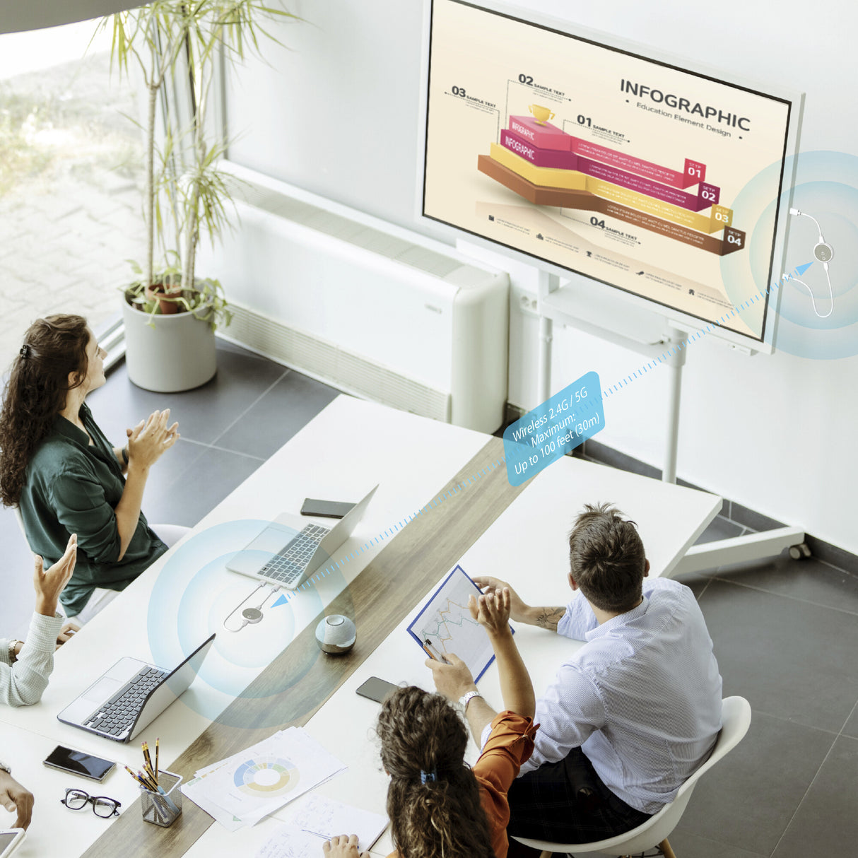 j5create JVAW75 ScreenCast 4K Wireless Display HDMI™ Extender, grey/white