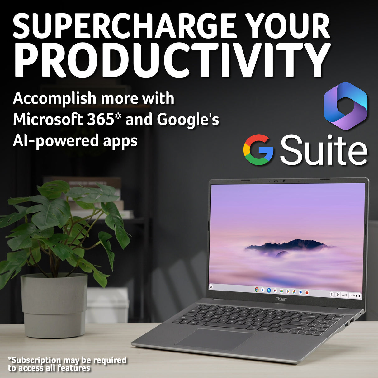 Acer Chromebook Plus 516 CB516‑1H – 16" WUXGA (1920×1200) 60Hz, Intel Core 5 120U, 8GB LPDDR5X, 128GB UFS, ChromeOS Laptop