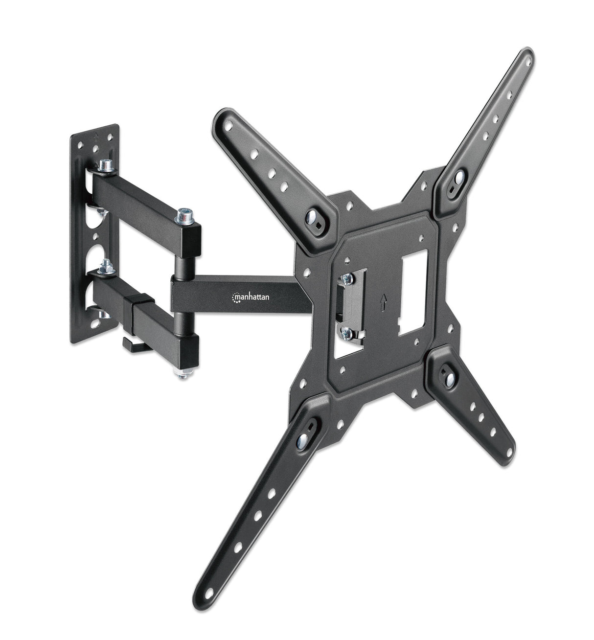 Manhattan Wall Mount for TV & Monitors (Full Motion), For screens 32" to 55", VESA compatability: all between 100x100mm and 400x400mm - check the dimensions of the four mounting holes on back of screen to ensure it fits, Max 30kg, Black, Bracket