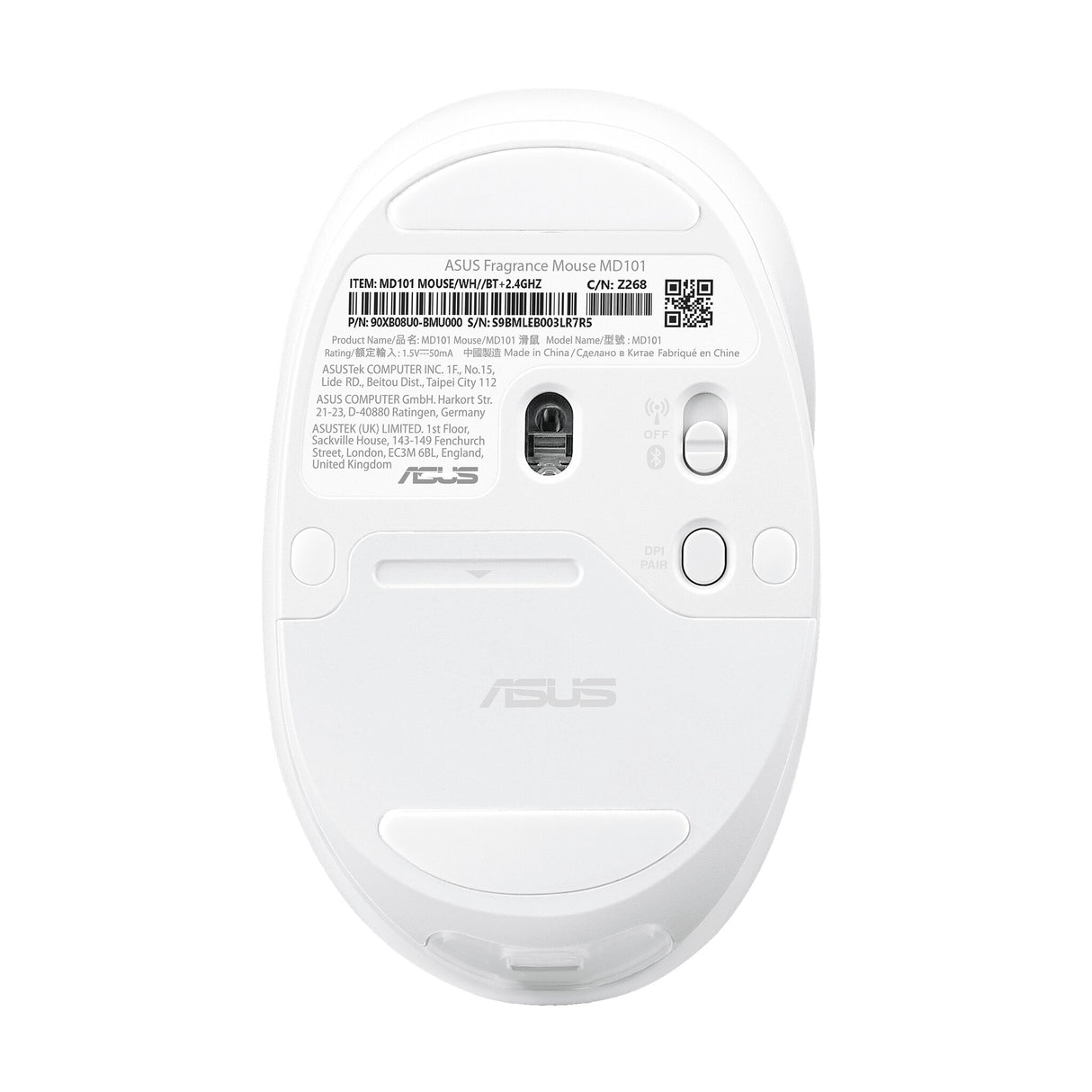 ASUS Fragrance MD101 mouse Home Ambidextrous RF Wireless + Bluetooth Optical 2400 DPI