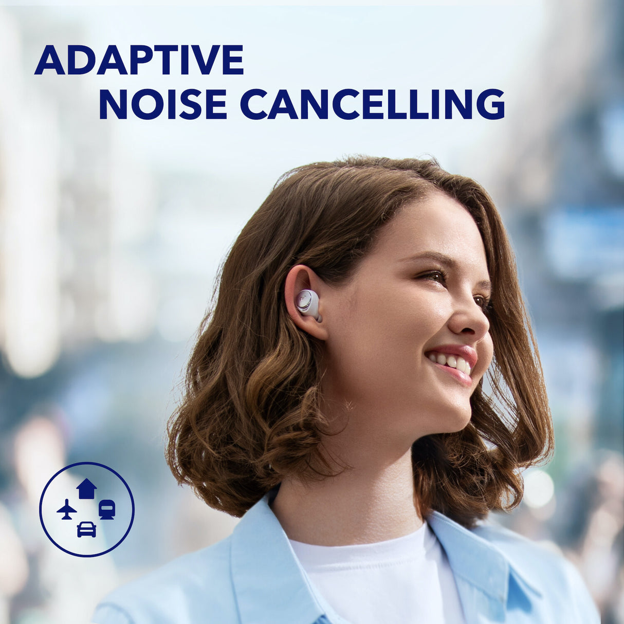 Anker Space A40 Adaptive Active Noise Canceling Wireless Earbuds, 50H Total Playtime, 10H Single Charge Playtime, LDAC Hi-Res Sound, Comfortable Fit, 6 Mics, Wireless Charge, Fast Charge