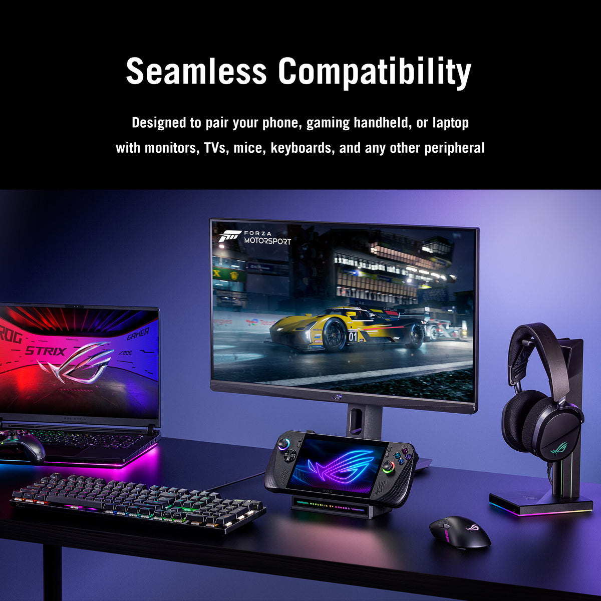 ASUS ROG Bulwark Dock (2025) DG300 mobile device dock station Tablet/Smartphone/Laptop Black