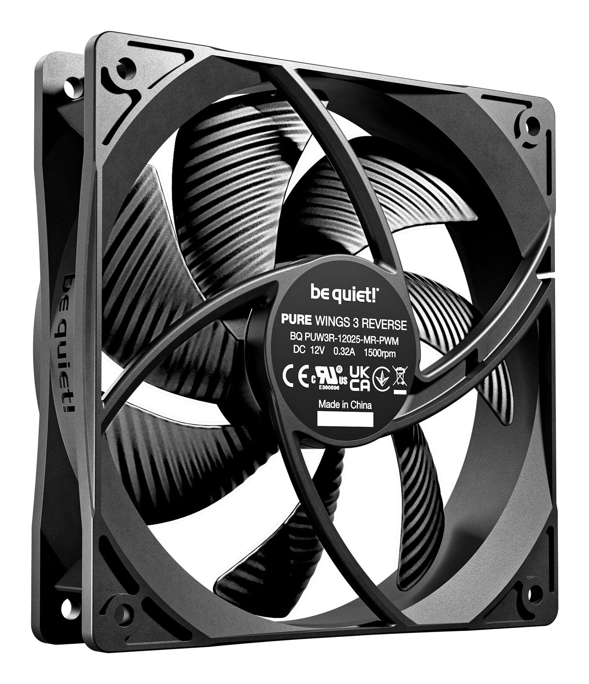 be quiet! Pure Wings 3 120 mm PWM Reverse Triple Pack Black Computer case Fan 12 cm 3 pc(s)