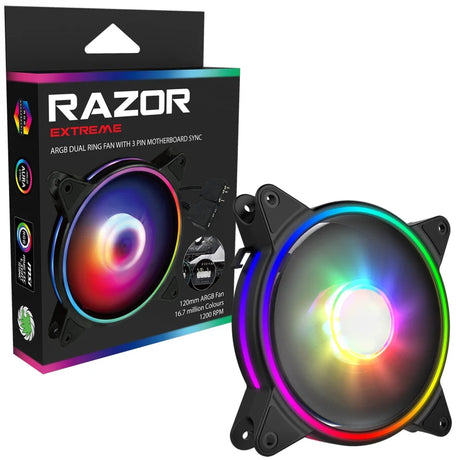 GameMax Razor Extreme 120mm 1200RPM PWM Addressable RGB LED