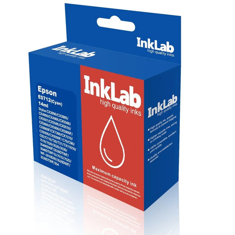 InkLab 712 Epson Compatible Cyan Replacement Ink - Inks