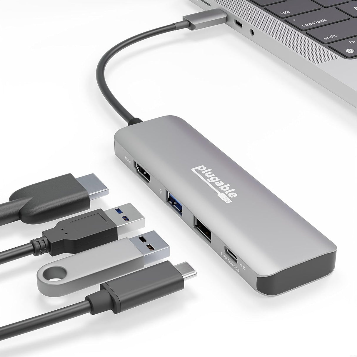 Plugable USB-C 4-in-1 Hub 100W 10Gbps
