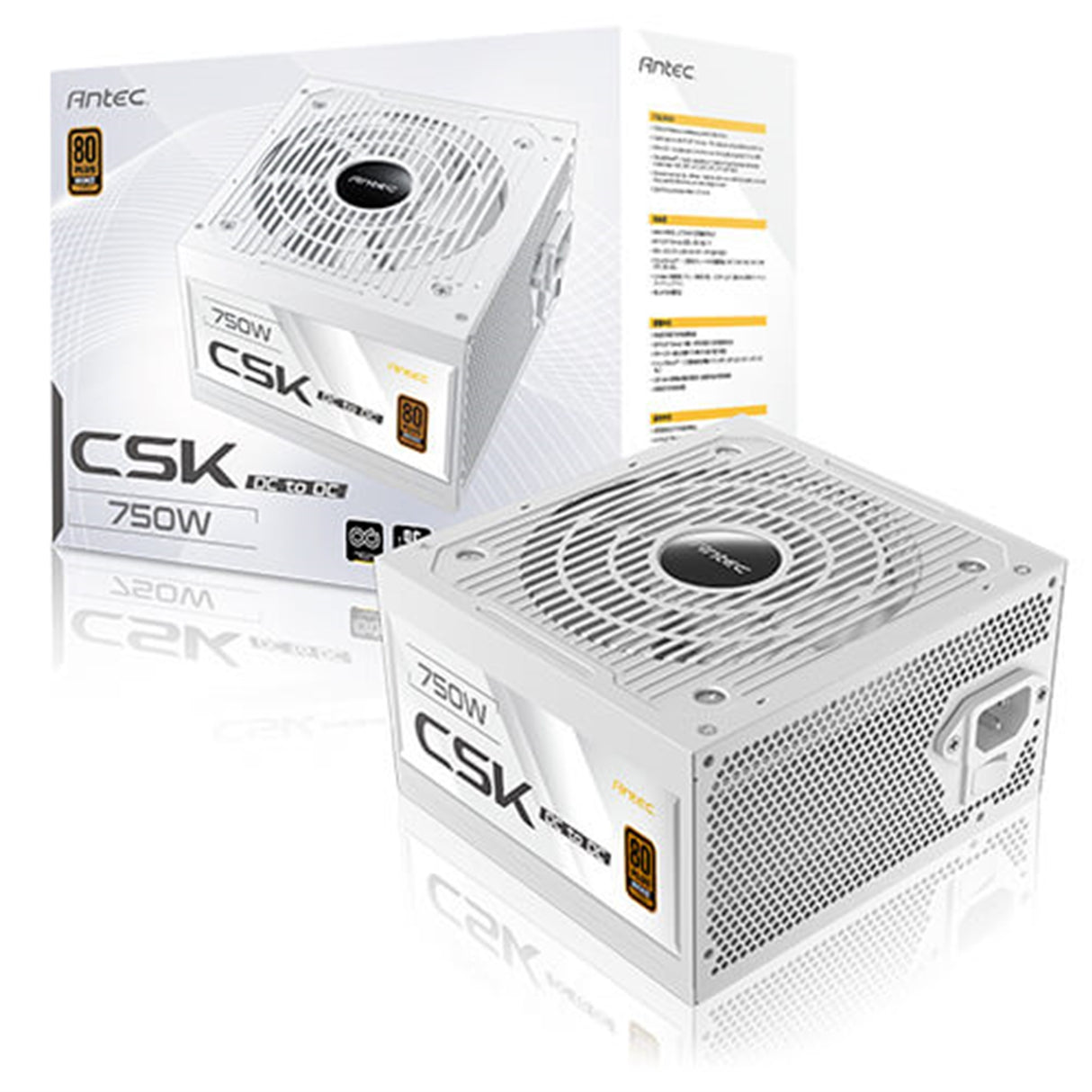 Antec CSK DC 750W White PSU, 80+ Bronze, Fully Wired, Antec's 5-year warranty