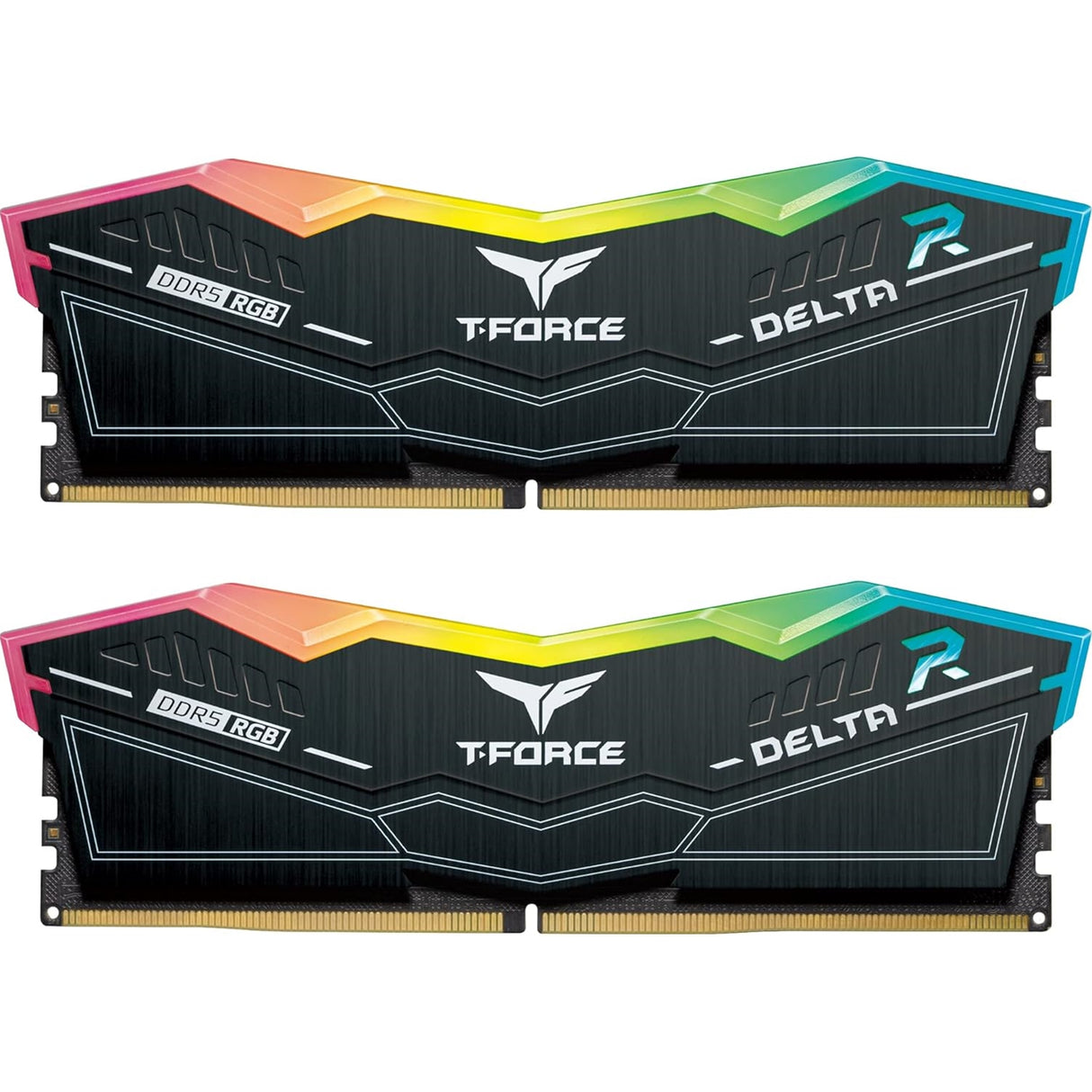 Team T-Force Delta RGB 64GB Kit (2 x 32GB), DDR5, 6000MHz (PC5-48000), CL38, ECC, AMD EXPO & XMP 3.0, PMIC, DIMM Memory, Black