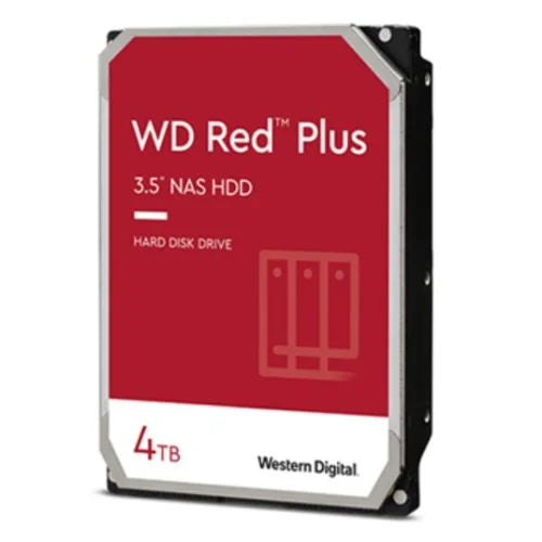 WD 3.5’ 4TB SATA3 Red Plus NAS Hard Drive 5400RPM 256MB