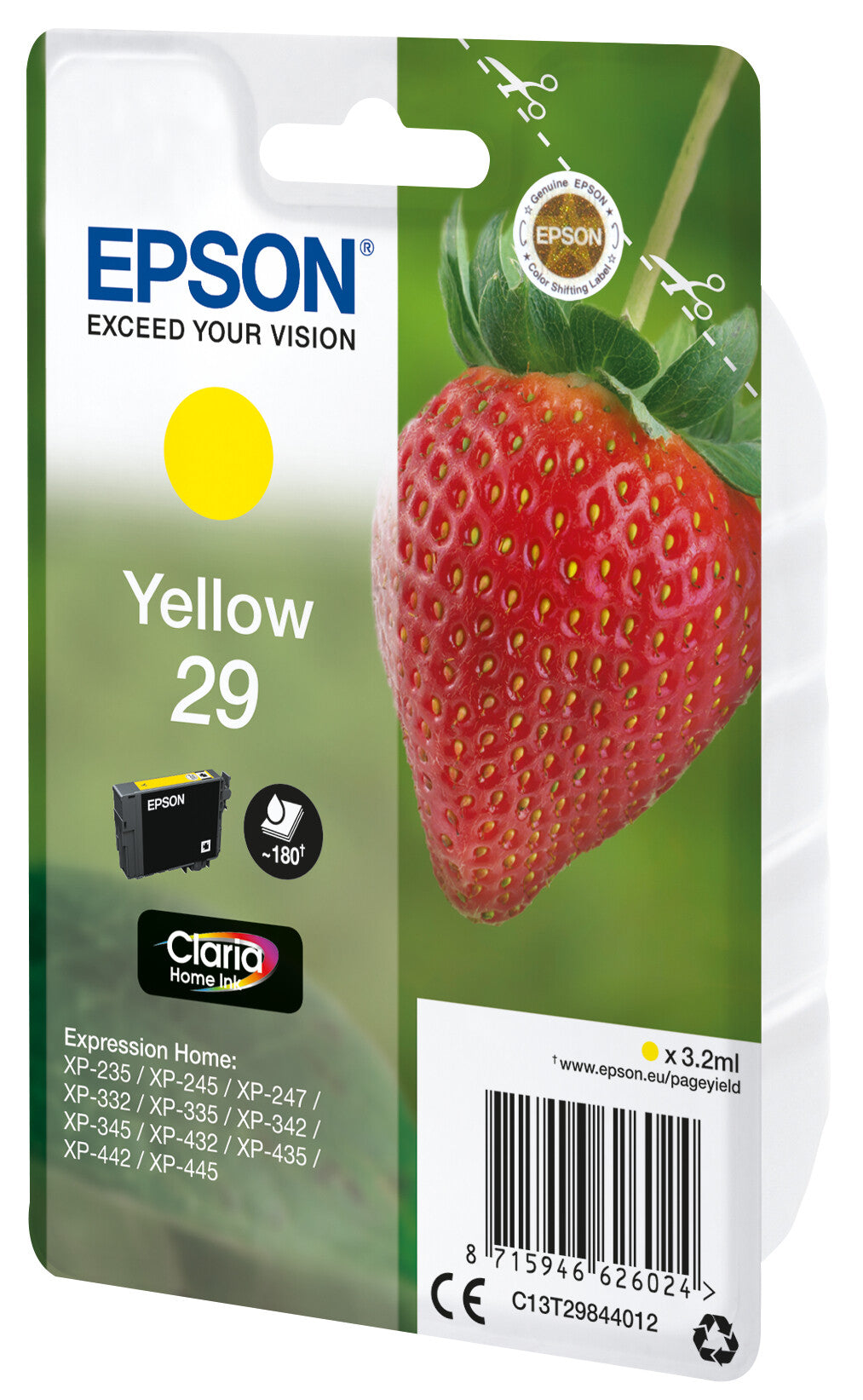 Epson Strawberry Singlepack Yellow 29 Claria Home Ink