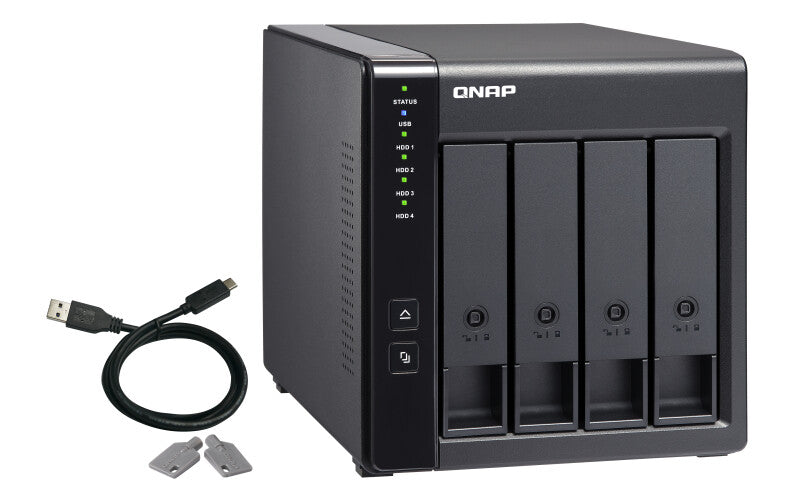 QNAP TR-004 16TB 4x4TB Seagate IronWolf 4 Bay NAS Desktop HDD/SSD enclosure Black 2.5/3.5"