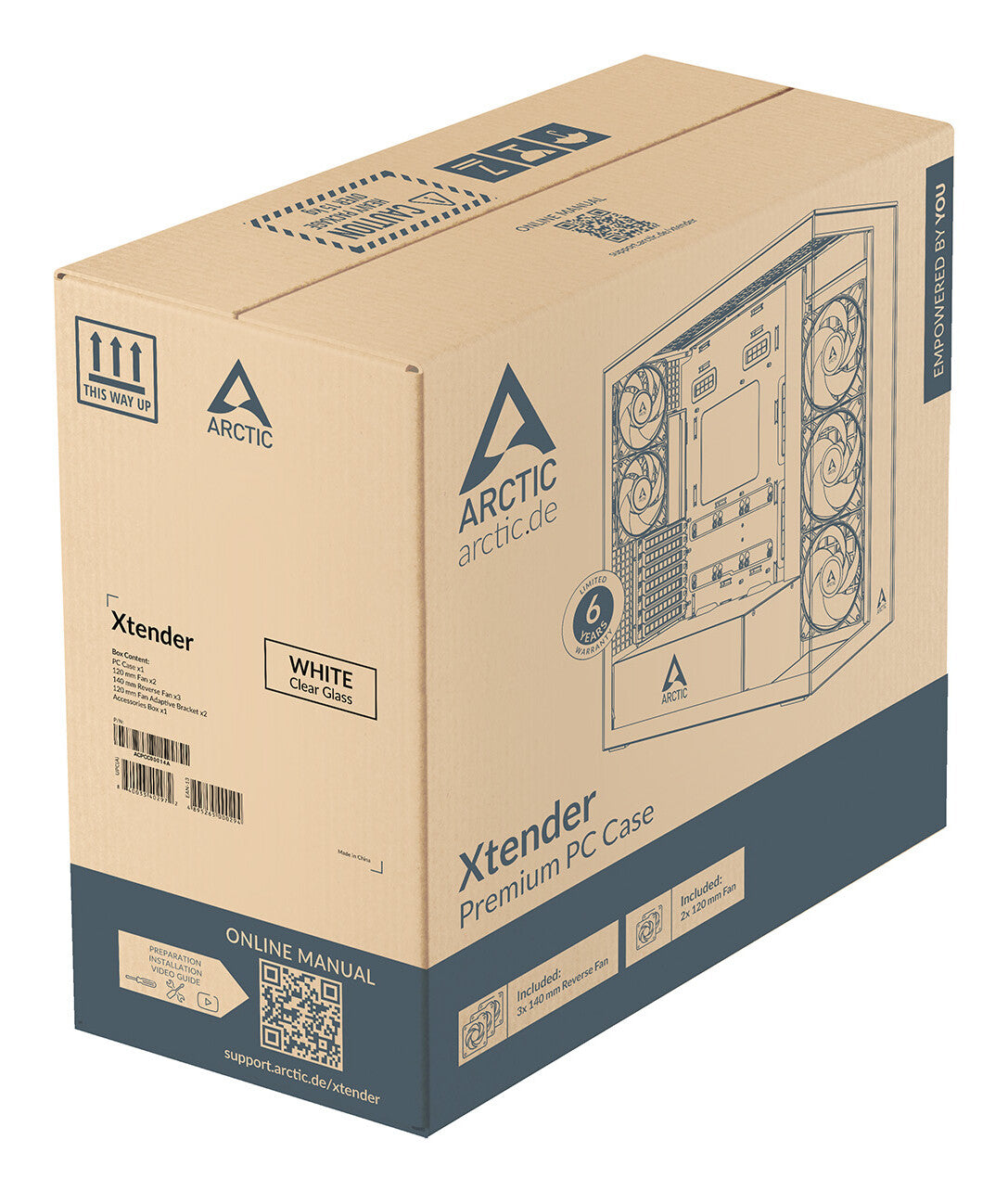 ARCTIC Xtender VG (White) Premium E-ATX PC Case with Vertical GPU Mounting