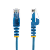 StarTech.com 50cm Blue Slim CAT6 Cable, 10 Pack, Snagless, 100W PoE, UTP, LSZH, 28AWG Pure Bare Copper Wire, Slim RJ45 Network Patch Cord w/Strain Reliefs, Individually Tested
