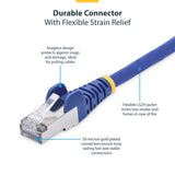 StarTech.com 1m Blue CAT8 Ethernet Cable, Snagless RJ45, 25G/40G, 2000MHz, 100W PoE++, S/FTP, 26AWG Pure Bare Copper Wire, LSZH, Shielded Network Patch Cord w/Strain Reliefs, Fluke Channel Tested