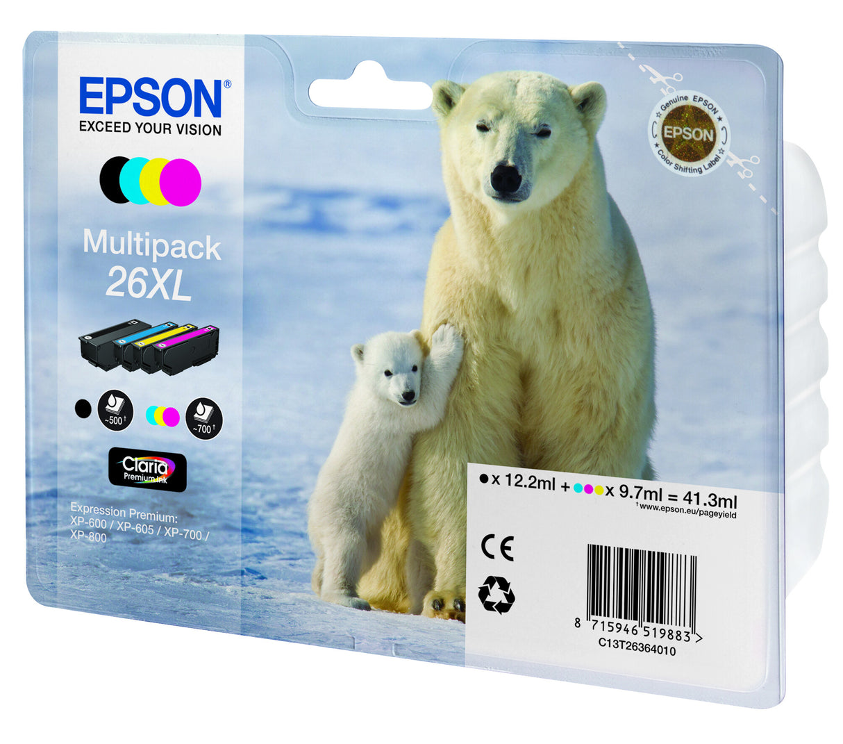 Epson Polar bear Multipack 4-colours 26XL Claria Premium Ink