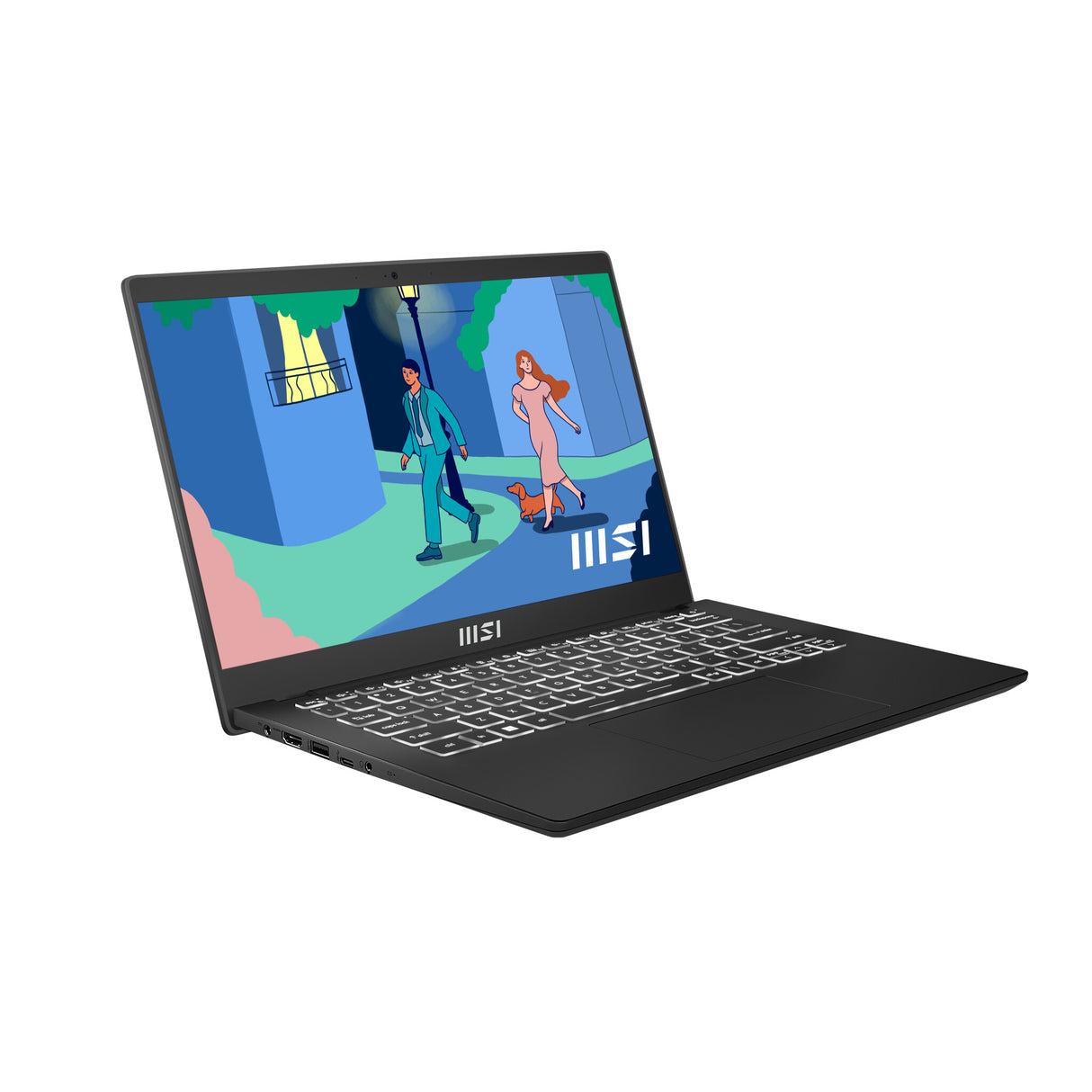 MSI Modern 14 C7M-407UK laptop AMD Ryzen™ 5 7430U 35.6 cm (14") Full HD 8 GB DDR4-SDRAM 512 GB SSD Wi-Fi 6E (802.11ax) Windows 11 Home UK English Black