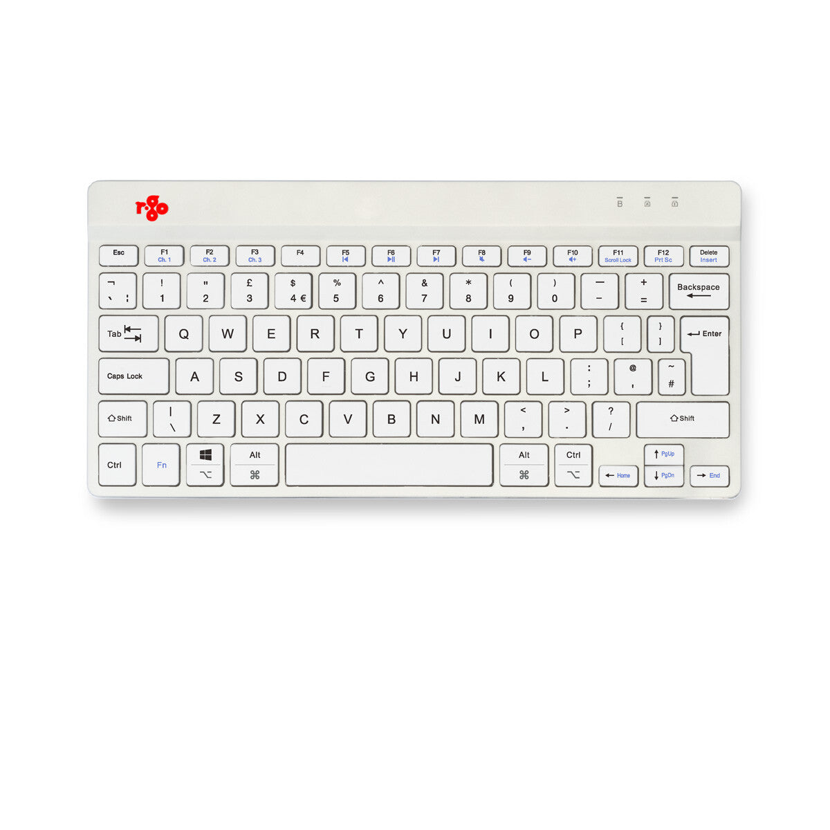 R-Go Tools Ergonomic keyboard R-Go Compact Break, compact keyboard with break software, QWERTY (UK), Bluetooth, white