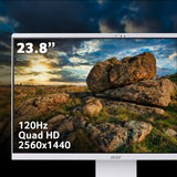 Acer Aspire S24-B All-in-One Desktop - Intel Ultra 5 226V, 16GB, 512GB SSD, Integrated Intel ARC Graphics, 23.8" QHD, Windows 11, White