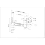 Manhattan Wall Mount for TV & Monitors (Tilt and Swivel 2 pivots), For screens 13" to 27", VESA compatability: 75x75mm and 100x100mm - check the dimensions of the four mounting holes on back of screen to ensure it fits, Max 15kg, Black, Bracket