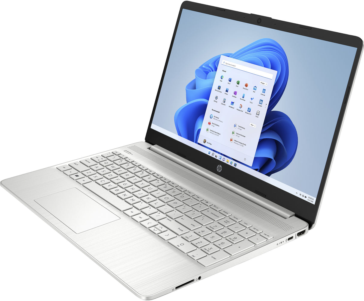 HP 15s-fq2050na Intel® Core™ i3 i3-1115G4 Laptop 39.6 cm (15.6") Full HD 4 GB DDR4-SDRAM 128 GB SSD Wi-Fi 5 (802.11ac) Windows 11 Home in S mode Silver