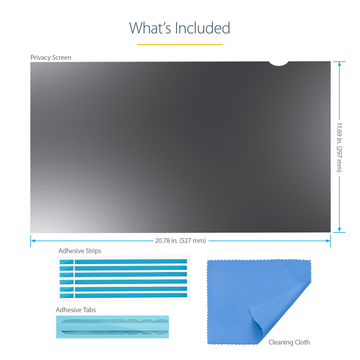 StarTech.com Monitor Privacy Screen for 23.8" Display - Computer Screen Security Filter - Blue Light Reducing Screen Protector Film - 16:9 Widescreen -Matte/Glossy - +/-30 Degree - TAA