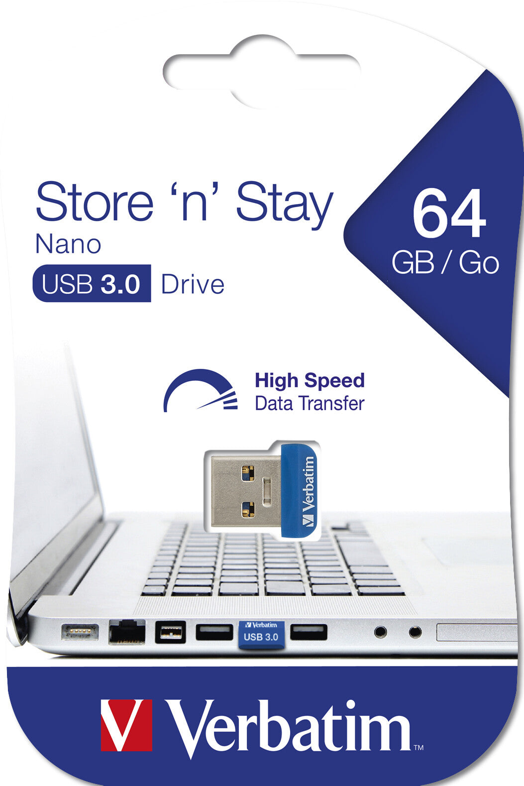 Verbatim Store 'n' Stay NANO - USB 3.0 Drive 64 GB - Blue