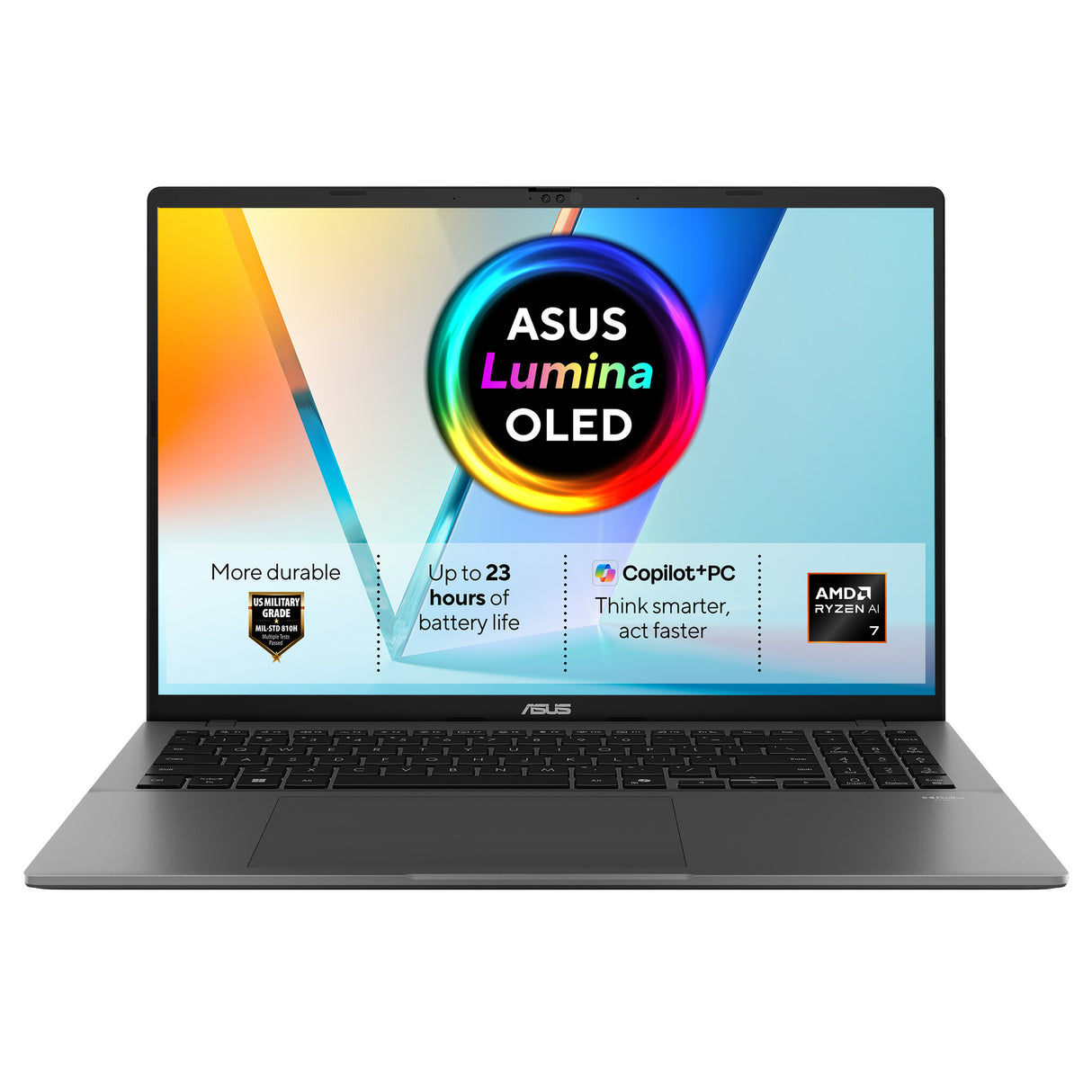 ASUS Vivobook S16 M3607GA-SH001W Copilot+ PC AMD Ryzen™ AI 7 445 Laptop 40.6 cm (16") WUXGA 16 GB DDR5-SDRAM 1 TB SSD Wi-Fi 6 (802.11ax) Windows 11 Home Grey